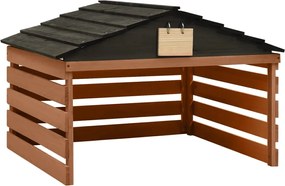 vidaXL Garáž na robotickú kosačku čierno-hnedá 78x74x54 cm jedľové drevo