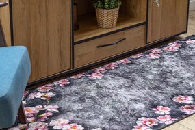 Protišmykový koberec / behúň ANDRE 28170 sivý / ružový