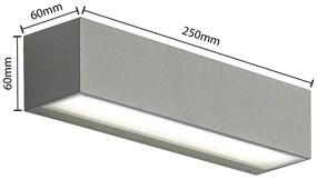 Lucande Lengo nástenné LED CCT, 25 cm, 1-pl. sivá