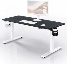 Elektrický stôl s nastaviteľnou výškou ergonomický bielo-antracitový,1600x800 mm: ARIA