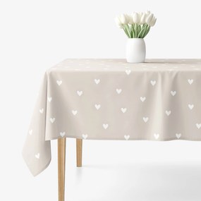 Goldea hranatý obrus 100% bavlnené plátno - srdiečka na latte 80 x 80 cm