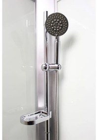 Mereo Mereo, Sprchový box, štvrťkruh, so strieškou, s vaničkou, satin ALU, sklo Point, zadne steny biele, MER-CK35122KBSW