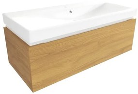 Kúpeľňová skrinka s umývadlom SAT Feel 100x30x46 cm medový dub mat SATFEEL100DMU1, 1 ks