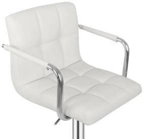 MIADOMODO Barová stolička 2 ks, s lakťovými opierkami, biela