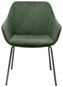 Set 2 zelených zamatových stoličiek s opierkami Kare Design Avignon