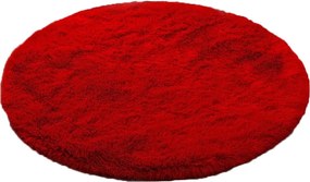 Okrúhly shaggy koberec Lana v červenej farbe – hebký vlas Rozmer: 80 cm