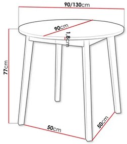 Rozkladací jedálenský stôl 90 cm Kertare S 90 (biela + čierna) (pre 2-4 osoby). Vlastná spoľahlivá doprava až k Vám domov. 1105354