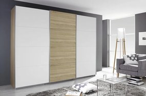 Šatníková skriňa Kulmbach, dub sonoma / biela