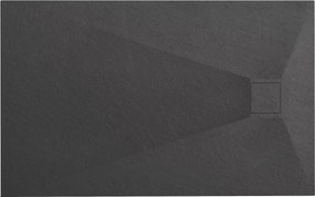 Sprchová SMC vanička REA MAGNUM 80x100 cm - imitácia kameňa - čierna