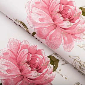 Biante Bavlnené prestieranie na stôl Sandra SA-683 Ružové pivonky s motýľmi na bielom 30x40 cm