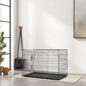 Přepravní klec pro psy s potahem na sedačky do auta Vieros černá