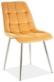 Jedálenská stolička CHIC velvet žltá/chrom