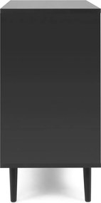 Zásuvková komoda Vienna, čierna/výplet