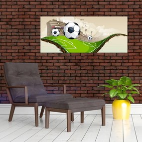 Obraz - Futbalové ihrisko (120x50 cm)