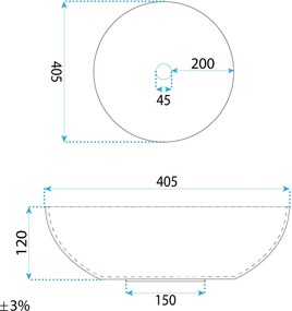 Rea Anika, umývadlo na dosku 405x405x120 mm, biela lesklá, REA-U6367