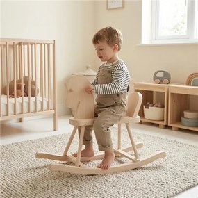Drevený hojdací koník pre deti Baby Mix prírodný