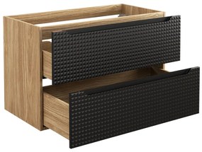 Závěsná skříňka Luxor Black se zápustným umyvadlem 70 cm černá
