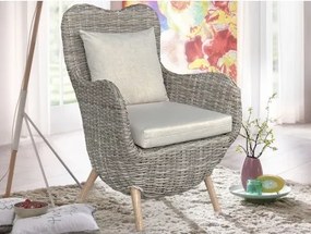 Ratanové kreslo s vankúšom Lido%