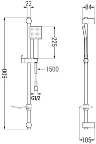 Mexen sprchový set DF45, čierna, 785454582-70