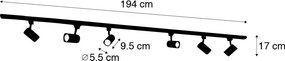 Inteligentný koľajnicový systém osvetlenia so 6 bodovými svetlami, biely, 1-fázový, 200 cm - Iconic Jeana