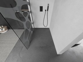 Mexen Kioto L, sprchová zástena Walk-In 120 x 200 cm, 8mm číre sklo biely vzor, čierny profil, 800-120-103-70-97