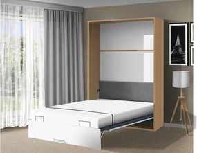 Nabytekmorava Sklápacia posteľ VS 1054 P - 200x140 cm A nosnosť postele: štandardná nosnosť, farba lamina: orech/biele dvere