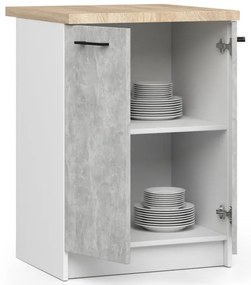 Spodná kuchynská skrinka s doskou OLIWIA S60 biela / betón