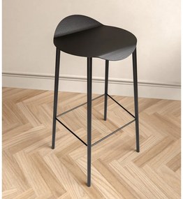Čierna kožená barová stolička Flamingo Bull – LIND DNA