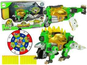 Lean Toys Zelený dinosaurus a zbraň 2v1 - Príslušenstvo