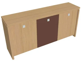 Nízka skriňa Verno 188 x 46 x 90 cm, kombinované dvere, dub svetlý / hnedá