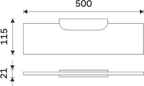 Nimco Polica, 50 cm NIKAU čierna - NKC X350-C-90