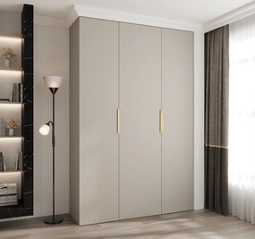 Šatníková skriňa 160 cm Carmela 40-4 (kašmír + zlatá). Akcia -20%. Vlastná spoľahlivá doprava až k Vám domov. 1126660