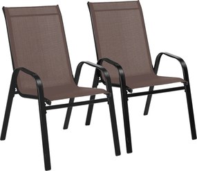 Garden Line SADA 2 HNEDÝCH ZÁHRADNÝCH STOLIČIEK 54 x 70 x 92 CM