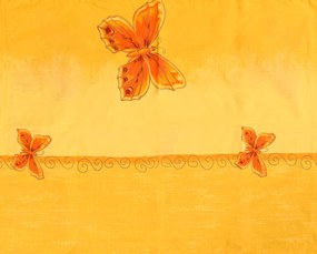Bavlnené obliečky ORANGE BUTTERFLY žlto-oranžové Rozmer obliečky: 70 x 90 cm | 140 x 200 cm