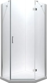 Besco Päťuholníkový sprchovací kút VIVA PE 90x90, výška 195 cm - bez vaničky BESCO-Rozmery: 90x90, BESCO-Orientácia: Pravá