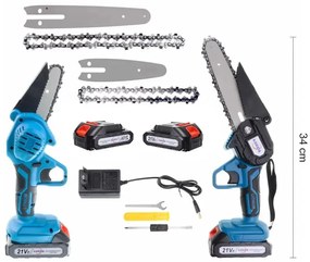 Nakida Akumulátorová ručná mini pílka NAKIDA HT-5719 + 2x batéria 21 V + 127 mm + 185 mm lišta + 2 reťaze
