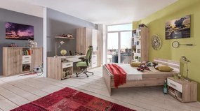 Široká komoda Cariba, dub san remo/biela