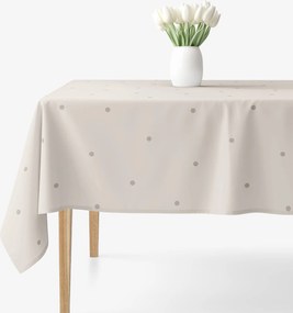 Goldea hranatý obrus 100% bavlnené plátno - bodky na béžovom 100 x 140 cm