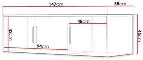 Nadstavba na skriňu Lenona D3 (dub wellington) . Vlastná spoľahlivá doprava až k Vám domov. 1104474