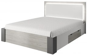 ICK, CHELIOS posteľ 160x200, dekor biely/šedý