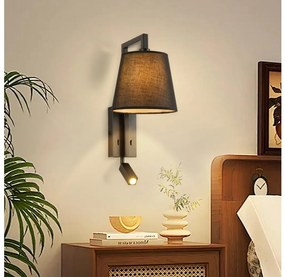 Brilagi - LED Nástenná lampa RAYA 1xE14/40W/230V + LED/3W čierna