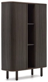 Tmavohnedá skrinka v dekore jaseňa s posuvnými dverami 110x140 cm Mailen – Kave Home