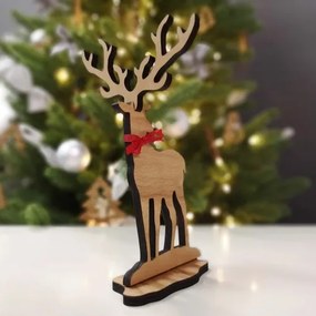 AMADEA Drevená dekorácia jeleň, výška 21 cm