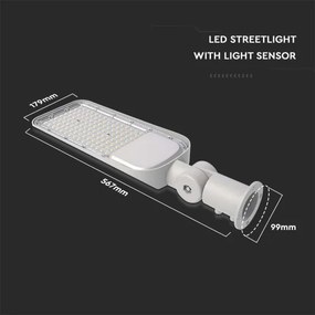LED pouličná lampa so súmrakovým senzorom LED/100W/230V 6500K IP65 sivá