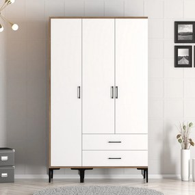Šatníková skriňa Kiara ST (orech + biela). Akcia -19%. Vlastná spoľahlivá doprava až k Vám domov. 1088345
