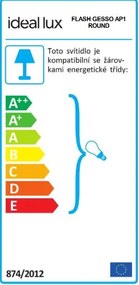 IDEAL LUX Nástenné sadrové osvetlenie FLASH, biele