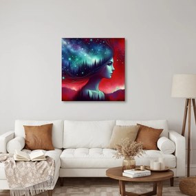 Obraz snová galaxia a silueta