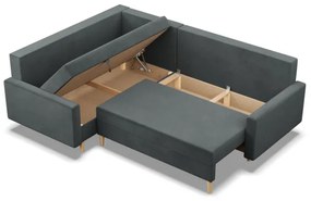 Rohová rozkladacia sedačka BLANK Elegant ľavá, tmavosivá