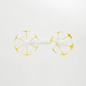 Detský luster na lanku STARS 2xE27/15W/230V žltá/biela