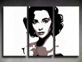 Ručne maľovaný POP Art obraz Elizabeth Taylor